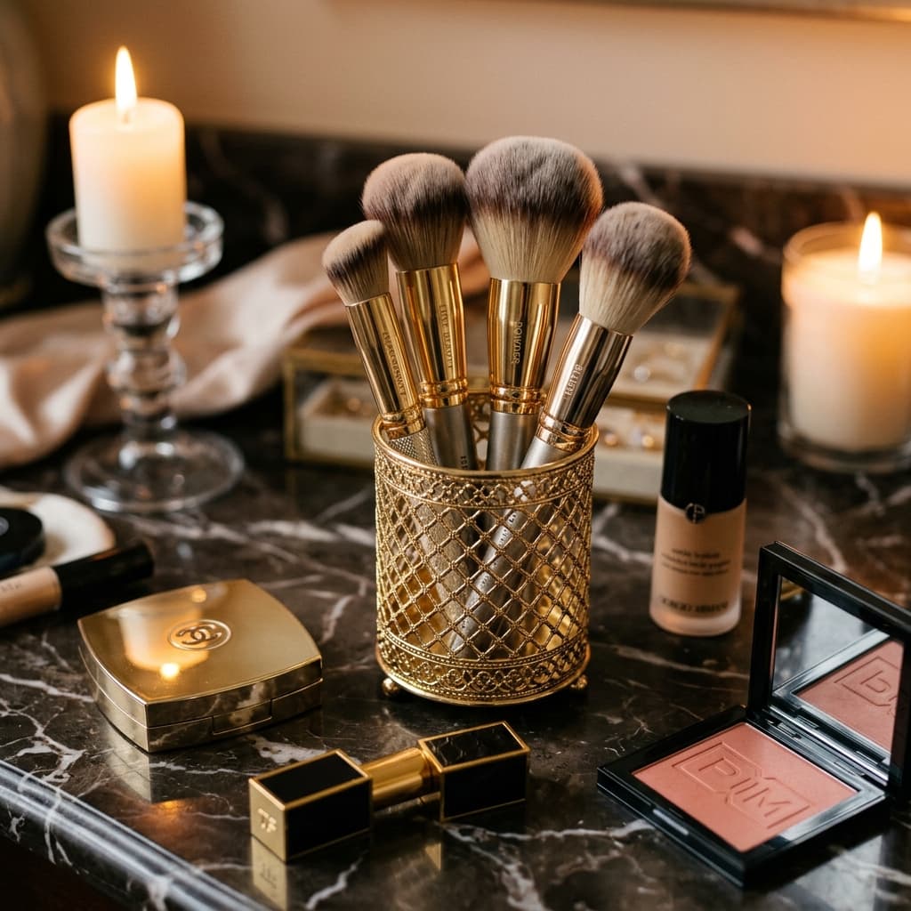 High-quality makeup brushes and products